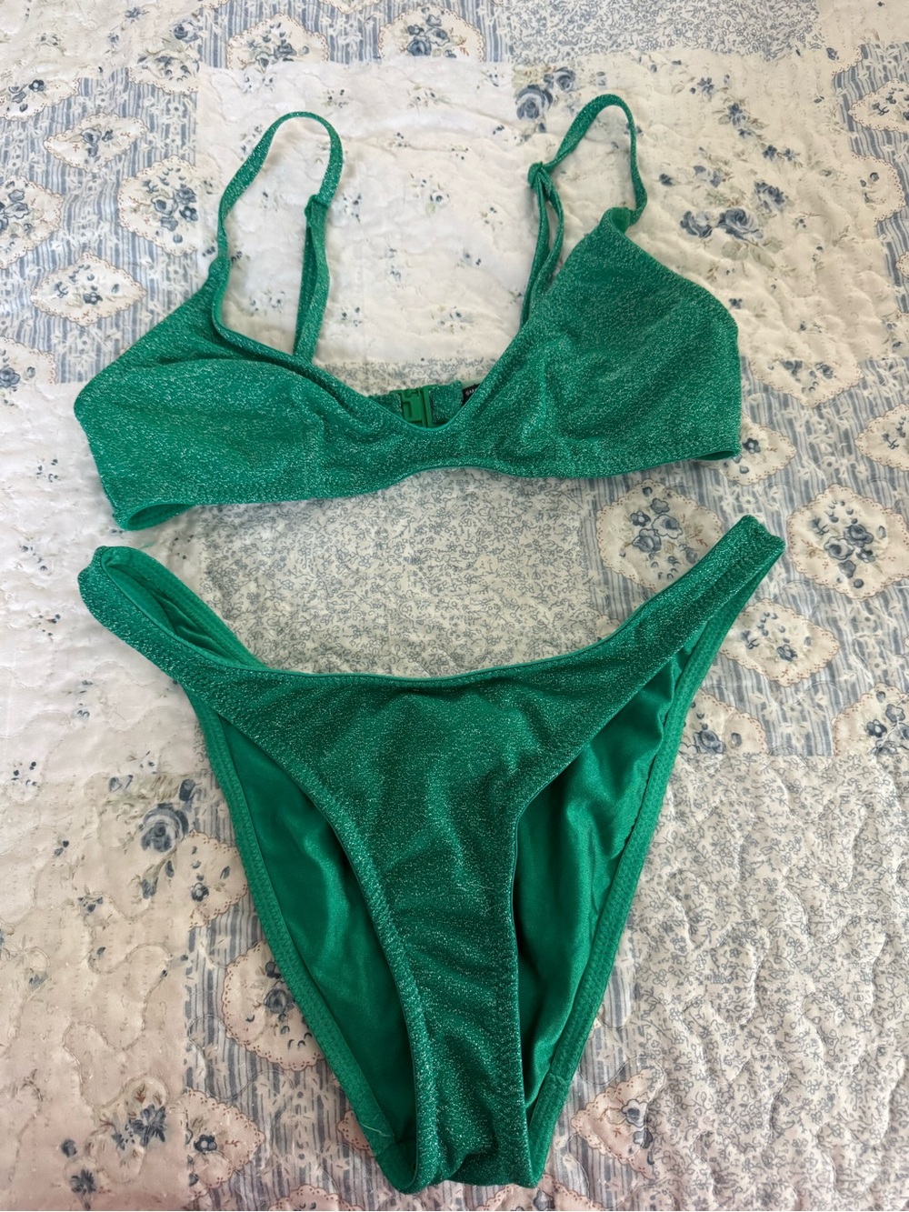 triangl swimwear Shimmer Emerald Green Bikini Set